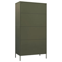 Wardrobe 90x50x180 cm Steel Olive green