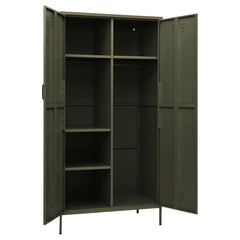 Wardrobe 90x50x180 cm Steel Olive green