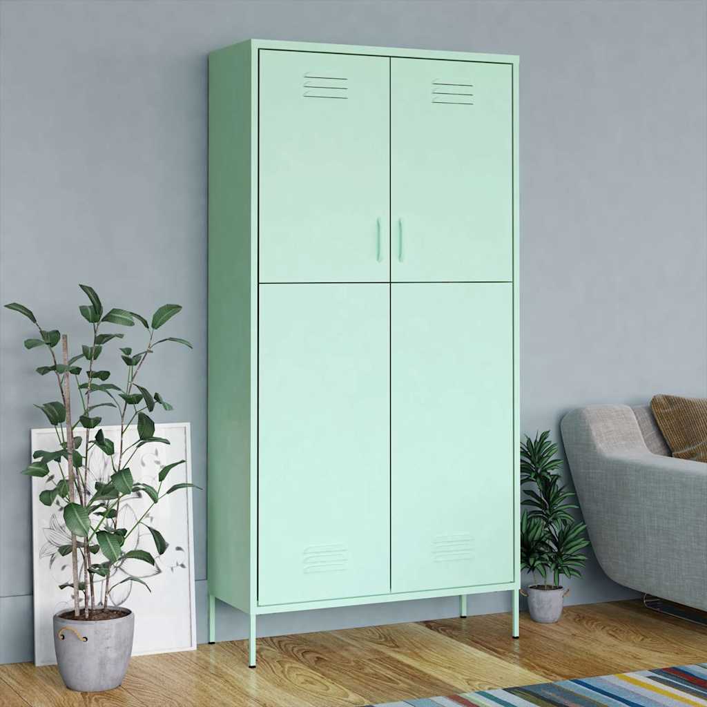 Wardrobe 90x50x180 cm Steel Mint