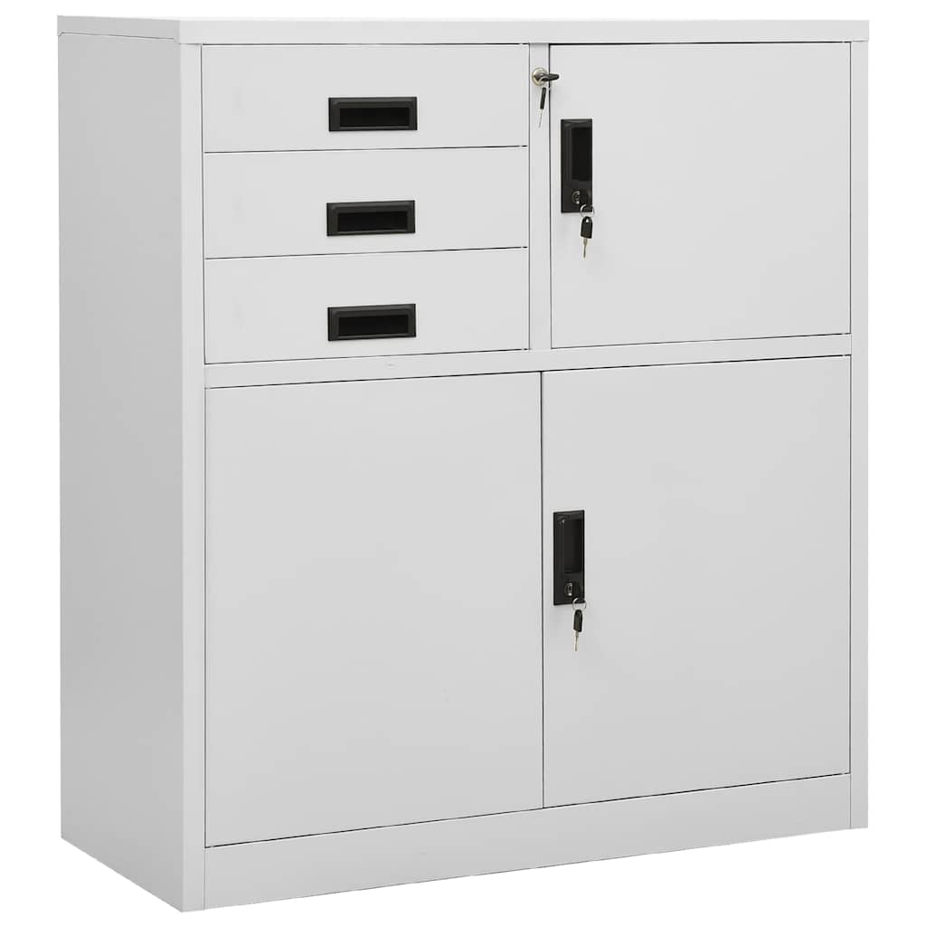 vidaXL Office Cabinet Light Grey 90x40x102 cm Steel 1