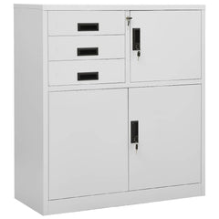 vidaXL Office Cabinet Light Grey 90x40x102 cm Steel 1