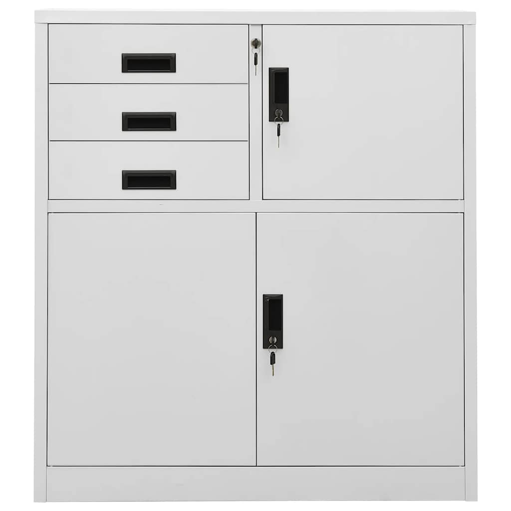 vidaXL Office Cabinet Light Grey 90x40x102 cm Steel 2
