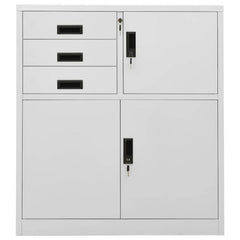 vidaXL Office Cabinet Light Grey 90x40x102 cm Steel 2