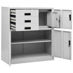 vidaXL Office Cabinet Light Grey 90x40x102 cm Steel 6