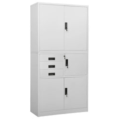 vidaXL Office Cabinet Light Grey 90x40x180 cm Steel 1