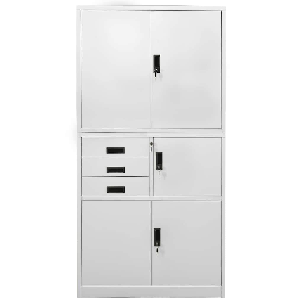 vidaXL Office Cabinet Light Grey 90x40x180 cm Steel 2