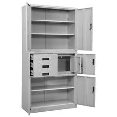 vidaXL Office Cabinet Light Grey 90x40x180 cm Steel 5