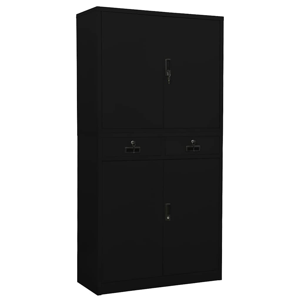 vidaXL Office Cabinet | Black | Steel | 90 x 40 x 180 cm | Office Cabinet 1