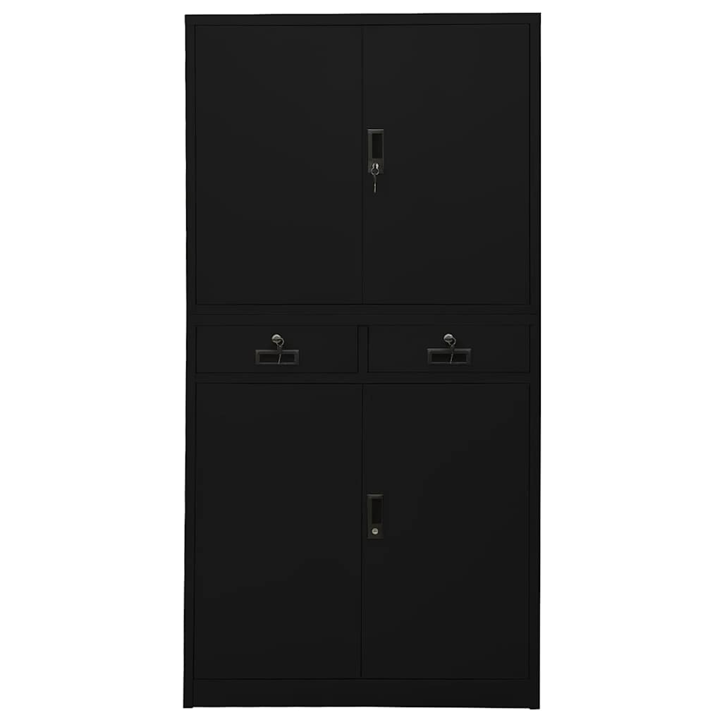 vidaXL Office Cabinet | Black | Steel | 90 x 40 x 180 cm | Office Cabinet 2