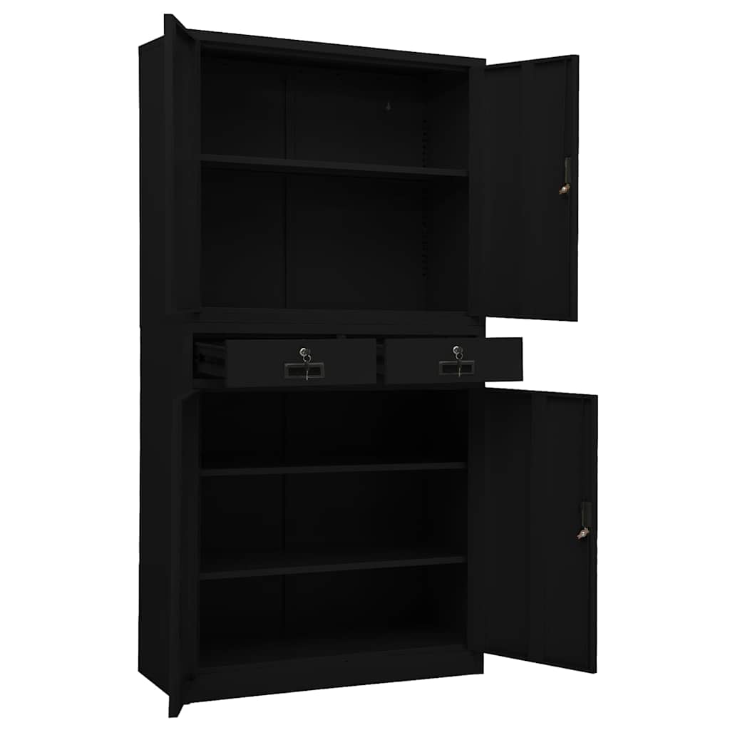 vidaXL Office Cabinet | Black | Steel | 90 x 40 x 180 cm | Office Cabinet 6
