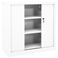 vidaXL Sliding Door Cabinet White 90x40x90 cm Steel 5