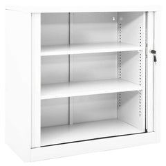 vidaXL Sliding Door Cabinet White 90x40x90 cm Steel 6