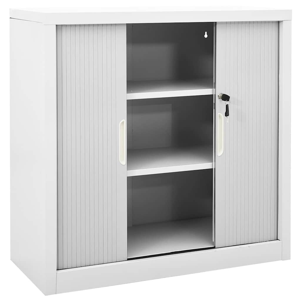 vidaXL Sliding Door Cabinet Grey 90x40x90 cm Steel 5
