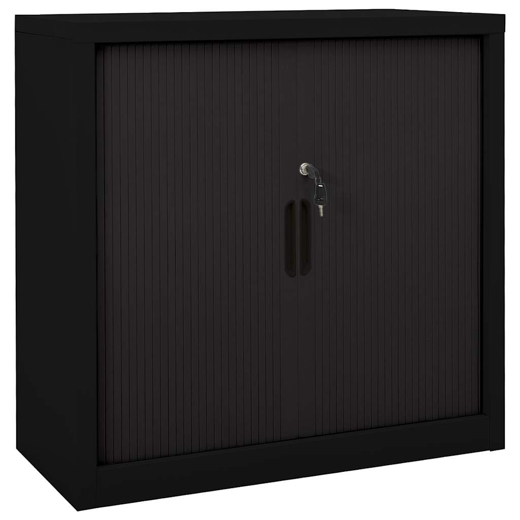 vidaXL Sliding Door Cabinet Black 90x40x90 cm Steel 1