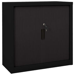 vidaXL Sliding Door Cabinet Black 90x40x90 cm Steel 1