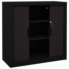 vidaXL Sliding Door Cabinet Black 90x40x90 cm Steel 5