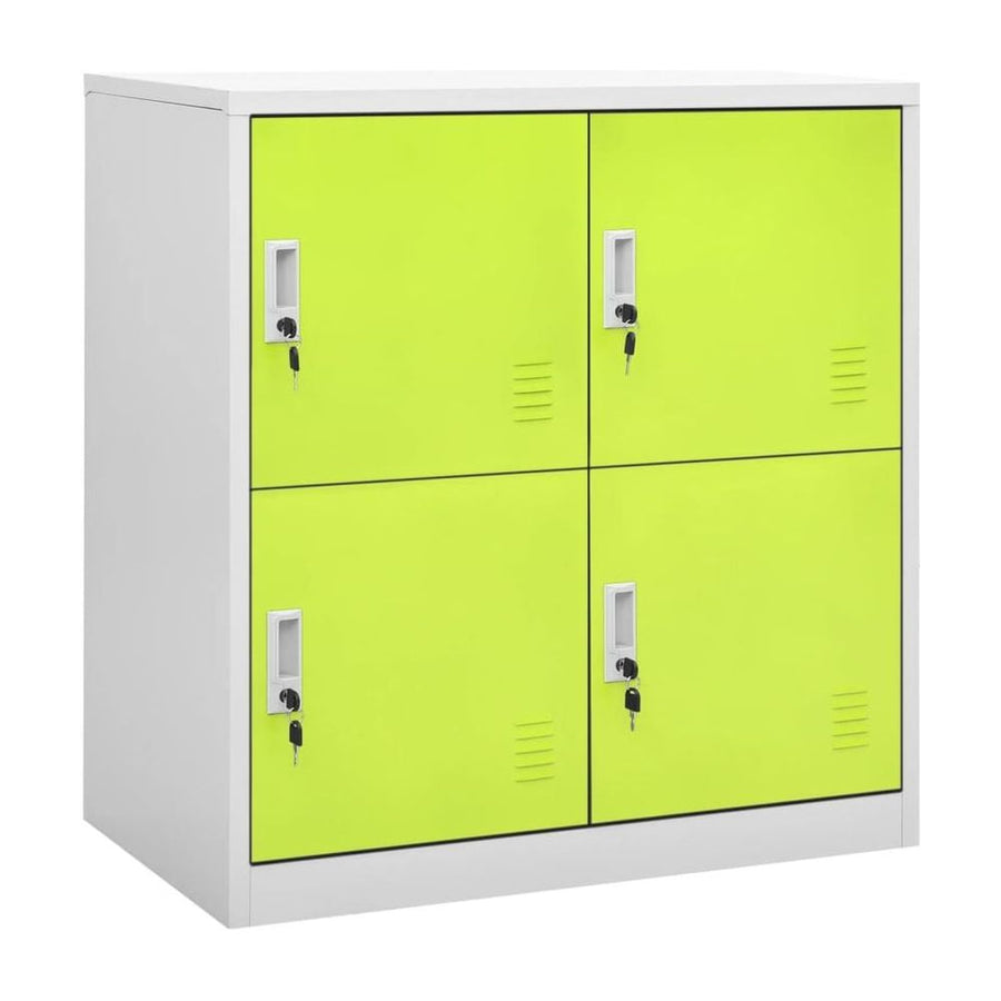 Locker Cabinet Light Grey and Green