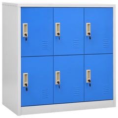 vidaXL Locker Cabinet Light Grey and Blue 90x45x92.5 cm Steel 1