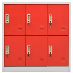 vidaXL Locker Cabinet | Light grey and red | Steel | Medium | Locker Cabinet 2