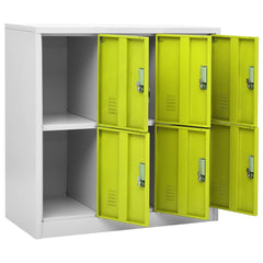 vidaXL Locker Cabinet Light Grey and Green 90x45x92.5 cm Steel 5
