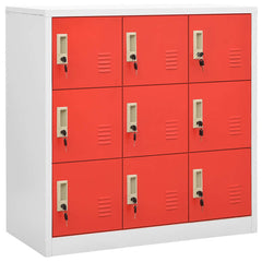 vidaXL Locker Cabinet Light Grey and Red 90x45x92.5 cm Steel 1