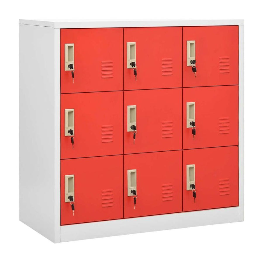 vidaXL Locker Cabinet Light Grey and Red 90x45x92.5 cm Steel 1