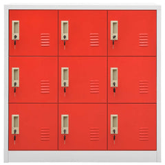 vidaXL Locker Cabinet Light Grey and Red 90x45x92.5 cm Steel 2