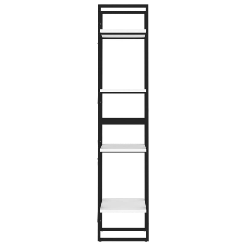 4-Tier Book Cabinet White 40x30x140 cm Engineered Wood