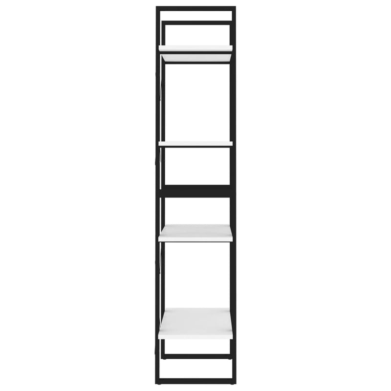 4-Tier Book Cabinet White 60x30x140 cm Engineered Wood