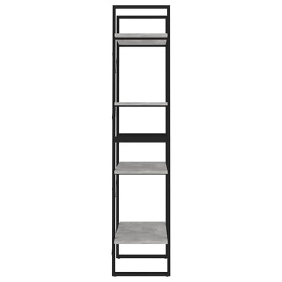 4-Tier Book Cabinet Concrete Grey 60x30x140 cm Engineered Wood