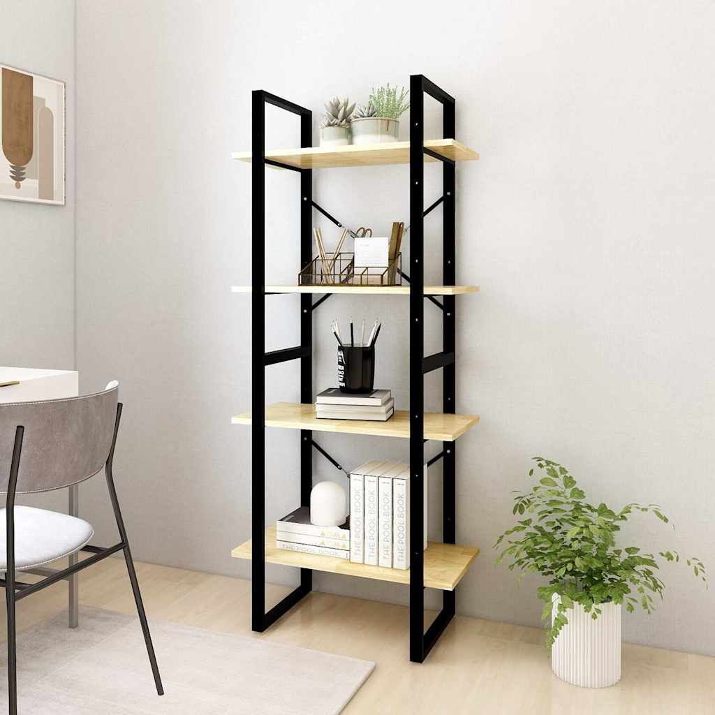vidaXL Book Cabinet | Natural Wood | Solid Pine Wood, Metal | Medium 3