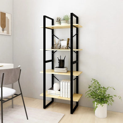 4-Tier Book Cabinet 60x30x140 cm Solid Pine Wood