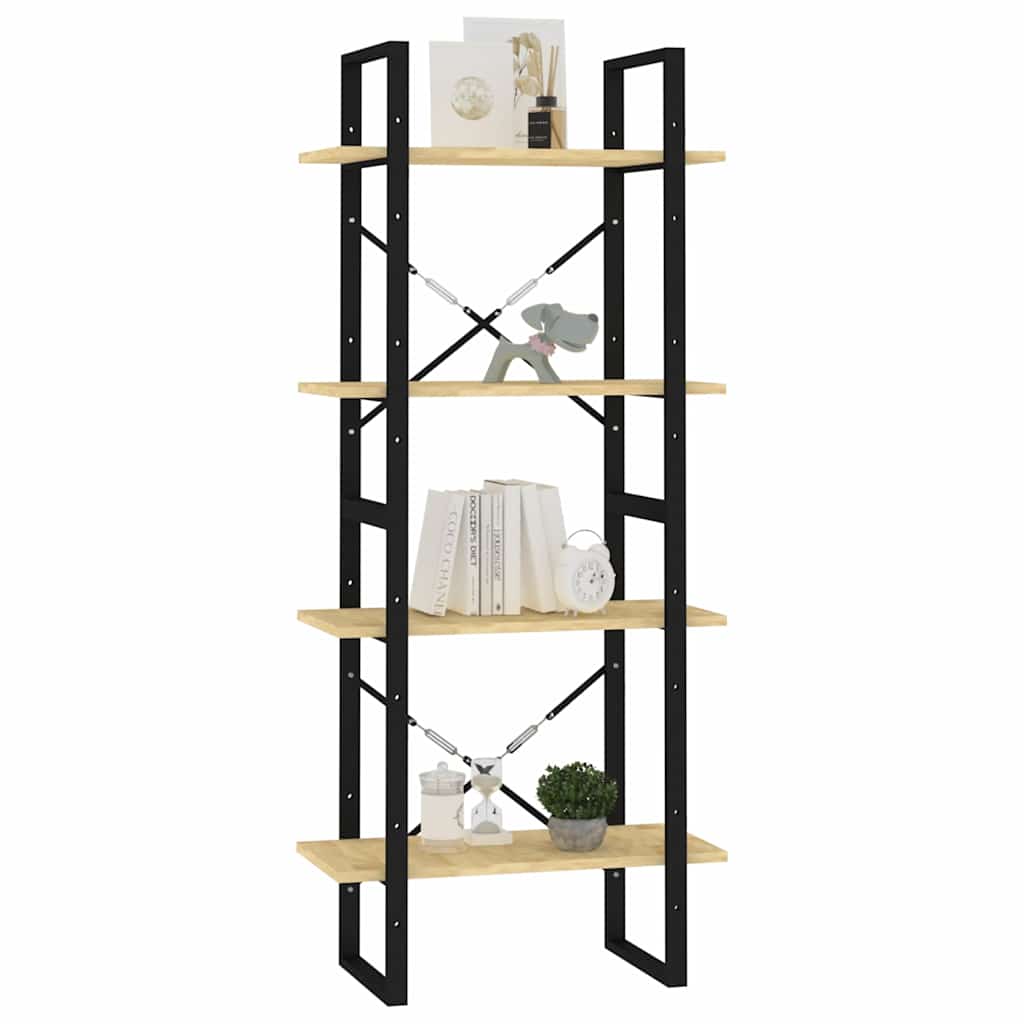 vidaXL Book Cabinet | Natural Wood | Solid Pine Wood, Metal | Medium 4