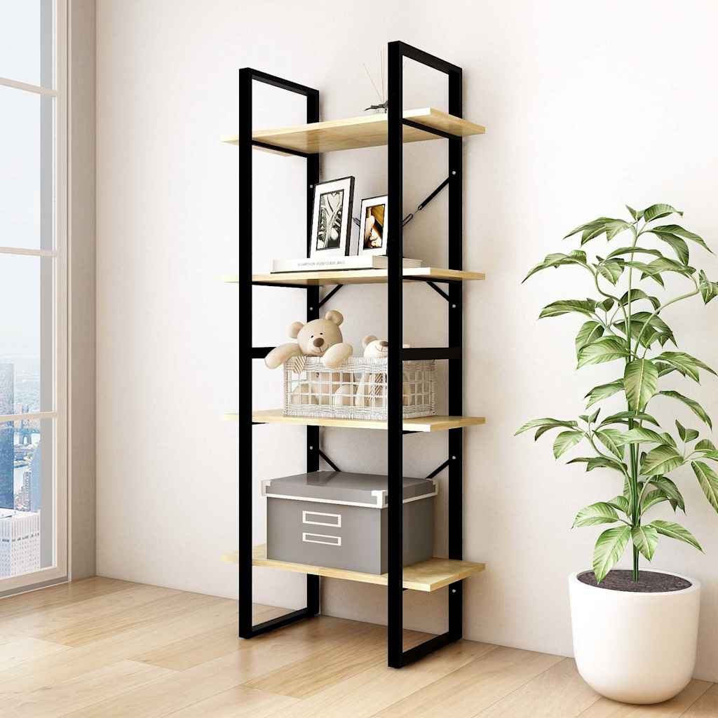 vidaXL Book Cabinet | Natural Wood | Solid Pine Wood, Metal | Medium 1