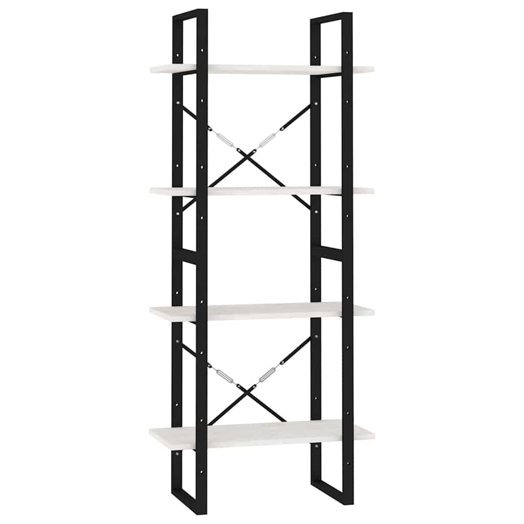 vidaXL Book Cabinet | White | Solid pine wood, Metal | 60x30x140 cm 2