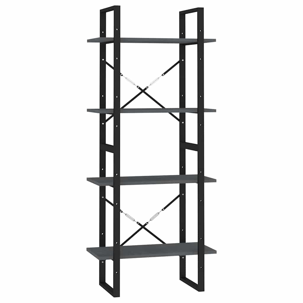 vidaXL Book Cabinet | Grey | Solid pine wood, metal | Medium | Book Cabinet 2