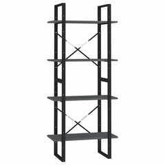 vidaXL Book Cabinet | Grey | Solid pine wood, metal | Medium | Book Cabinet 2