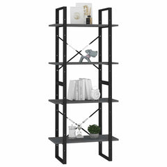vidaXL Book Cabinet | Grey | Solid pine wood, metal | Medium | Book Cabinet 4
