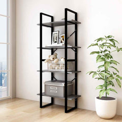 vidaXL Book Cabinet | Grey | Solid pine wood, metal | Medium | Book Cabinet 1
