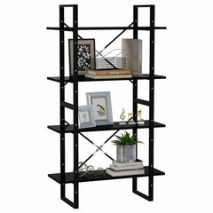 vidaXL 4-Tier Book Cabinet Black 80x30x140 cm Engineered Wood 4