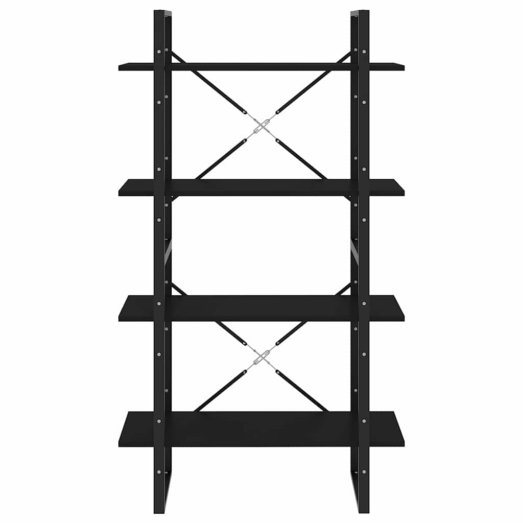 vidaXL 4-Tier Book Cabinet Black 80x30x140 cm Engineered Wood 5
