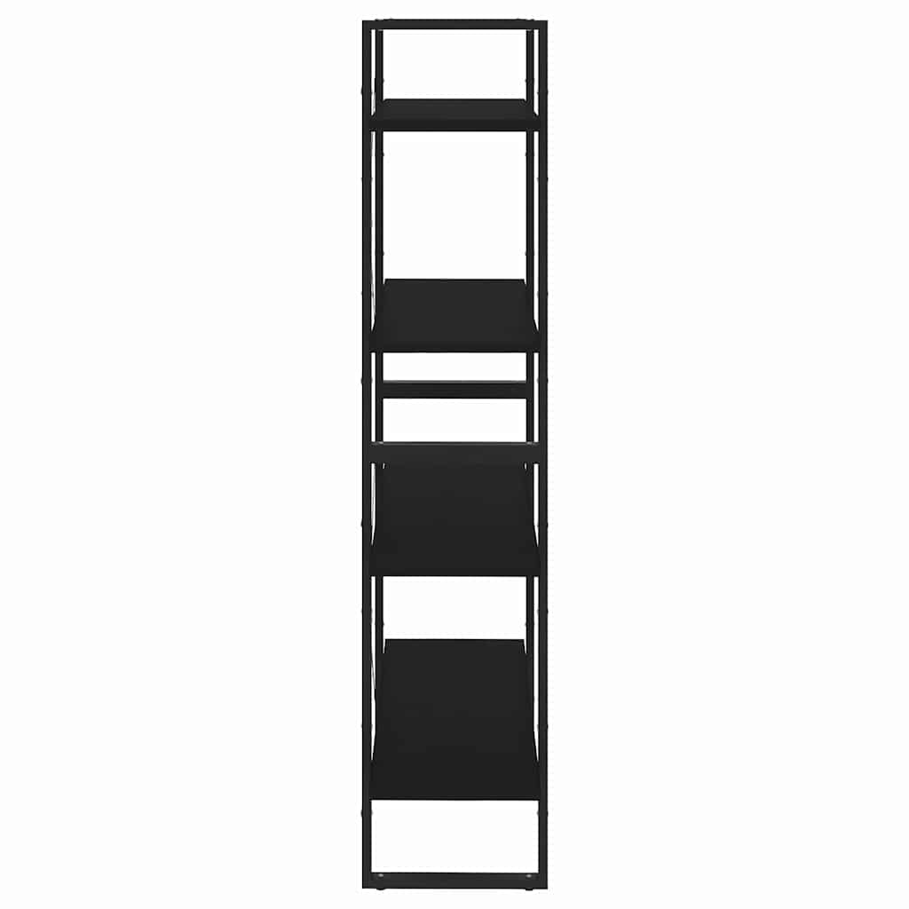 vidaXL 4-Tier Book Cabinet Black 80x30x140 cm Engineered Wood 6