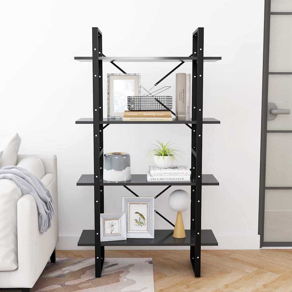 vidaXL Book Cabinet | Grey | Engineered wood, metal | 4-Tier | Book Cabinet 3