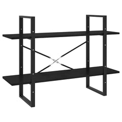 vidaXL 2-Tier Book Cabinet Black 100x30x70 cm Solid Pine Wood 2