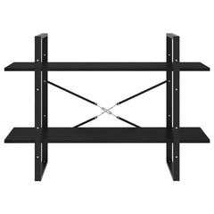 vidaXL 2-Tier Book Cabinet Black 100x30x70 cm Solid Pine Wood 5