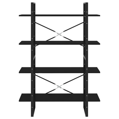 4-Tier Book Cabinet Black 100x30x140 cm Engineered Wood