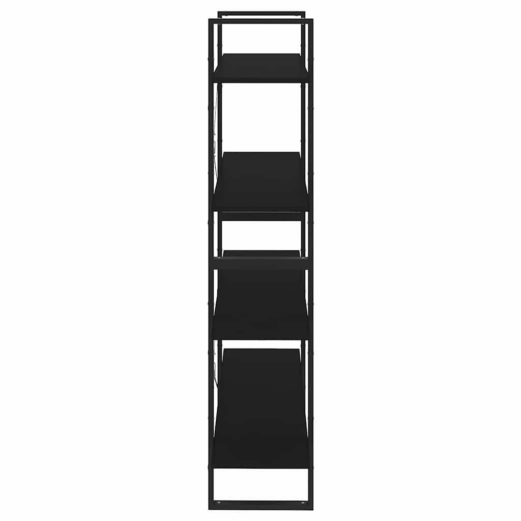 vidaXL 4-Tier Book Cabinet Black 100x30x140 cm Engineered Wood 6