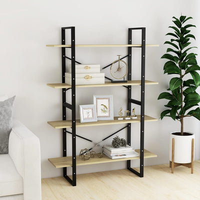 4-Tier Book Cabinet Sonoma Oak 100x30x140 cm Engineered Wood