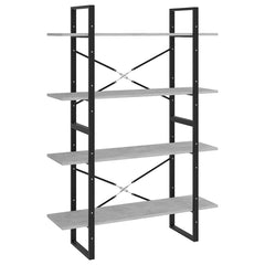 vidaXL Book Cabinet | Concrete Grey | Engineered Wood | 100x30x140 cm 2