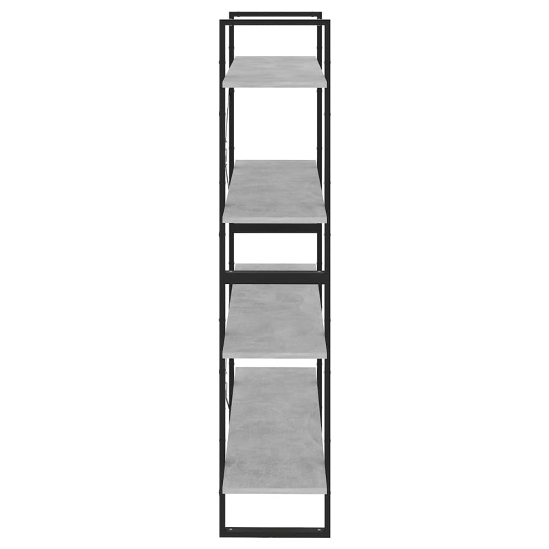 4-Tier Book Cabinet Concrete Grey 100x30x140 cm Engineered Wood